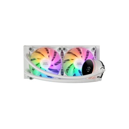 Kit refrigeracion liquida mars gaming mllcd240w frgb 2x 120mm blanco