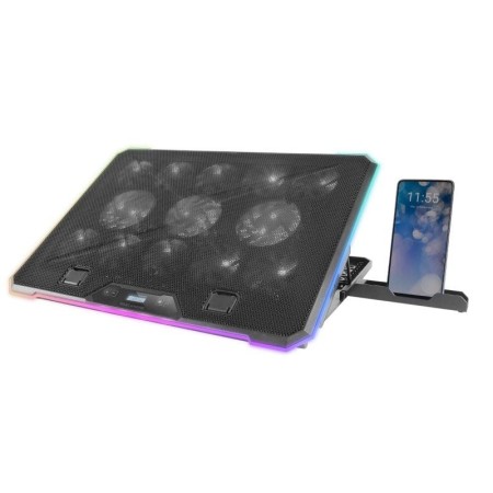Soporte Refrigerante Mars Gaming MNBC13 para Portátiles hasta 17″/ Iluminación LED