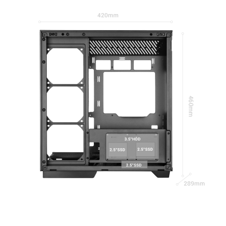 Caja Gaming Torre Mars Gaming MC-3GFPRO/ Cristal Cromado