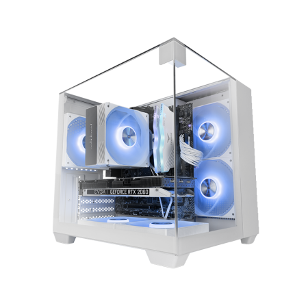Caja ordenador mars gaming mcvisionmw matx cristal templado blanca