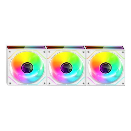 Pack 3 Ventiladores Mars Gaming MF-3DPROKIT/ 12cm + HUB + Mando a Distancia/ ARGB/ Blanco