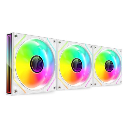 Pack 3 Ventiladores Mars Gaming MF-3DPROKIT/ 12cm + HUB + Mando a Distancia/ ARGB/ Blanco