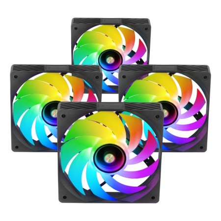 Pack 4 Ventiladores Mars Gaming MF-SI4KIT/ 12cm + HUB + Mando a Distancia/ ARGB