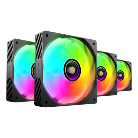 Pack 4 Ventiladores Mars Gaming MF-SI4KIT/ 12cm + HUB + Mando a Distancia/ ARGB