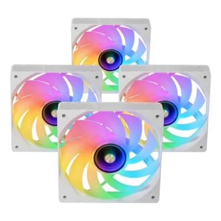 Pack 4 Ventiladores Mars Gaming MF-SI4KIT/ 12cm + HUB + Mando a Distancia/ ARGB/ Blancos