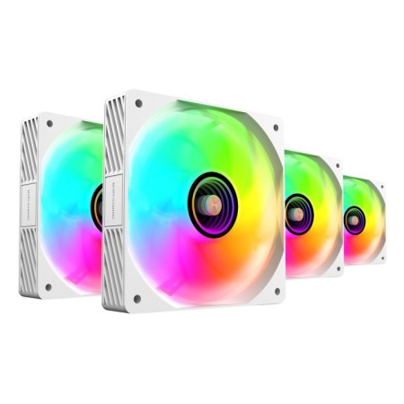 Pack 4 Ventiladores Mars Gaming MF-SI4KIT/ 12cm + HUB + Mando a Distancia/ ARGB/ Blancos