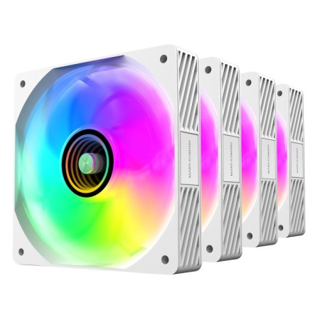 Pack 4 Ventiladores Mars Gaming MF-SI4KIT/ 12cm + HUB + Mando a Distancia/ ARGB/ Blancos
