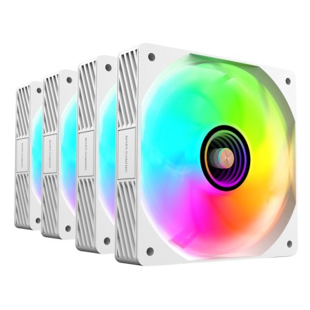 Pack 4 Ventiladores Mars Gaming MF-SI4KIT/ 12cm + HUB + Mando a Distancia/ ARGB/ Blancos