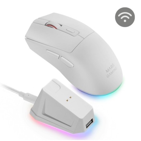 Raton inalambrico mars gaming mm - t3w blanco