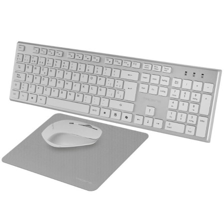 Teclado + raton gaming tacens zenith low profile inalambrico blanco