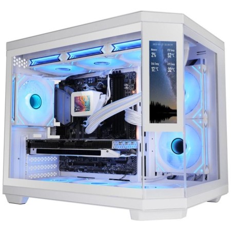 Caja Gaming Minitorre Mars Gaming MC-3TCORELCDM/ Blanca