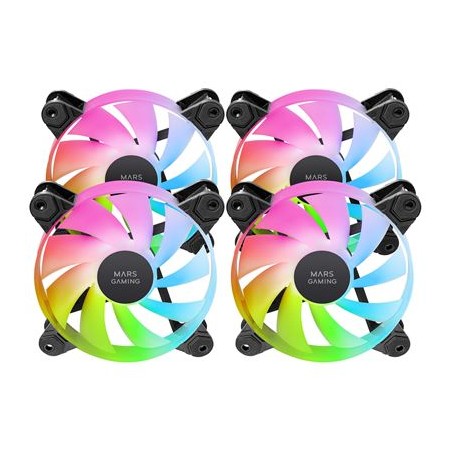 Ventilador caja mars gaming mf4a argb 4x 120mm negro