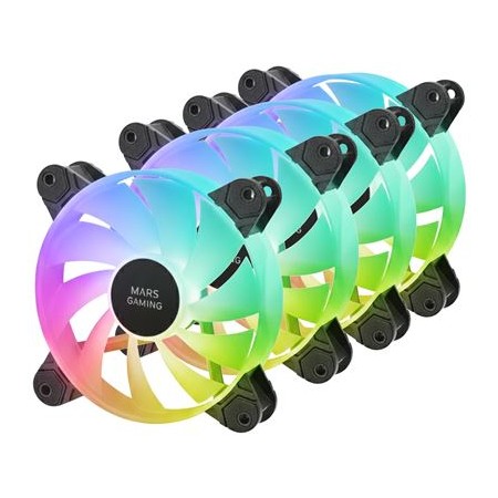 Ventilador caja mars gaming mf4a argb 4x 120mm negro