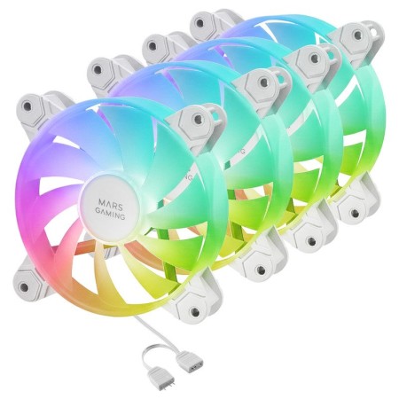 Ventilador caja mars gaming mf4a argb 4x 120mm blanco