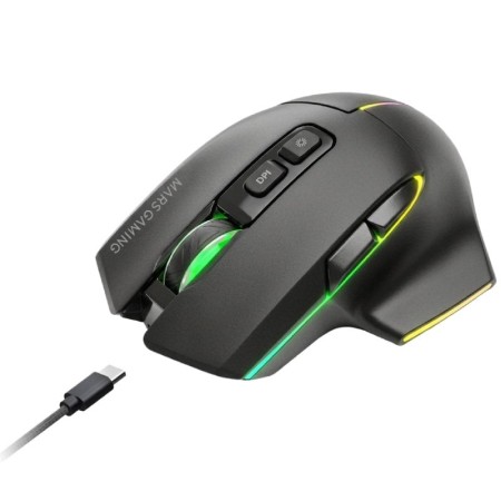 Ratón Inalámbrico Mars Gaming MMW-VECTOR/ Batería Recargable/ Hasta 12000 DPI
