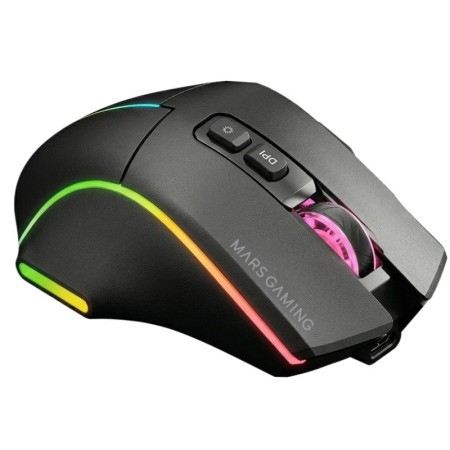 Ratón Inalámbrico Mars Gaming MMW-VECTOR/ Batería Recargable/ Hasta 12000 DPI