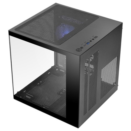 Caja ordenador mars gaming mc - cube matx argb cristal templado negra