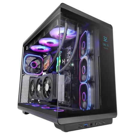 Caja ordenador mars gaming mc - revpro atx argb lcd 4.3 pulgadas cristal templado negra