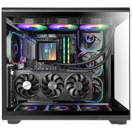Caja ordenador mars gaming mc - revpro atx argb lcd 4.3 pulgadas cristal templado negra