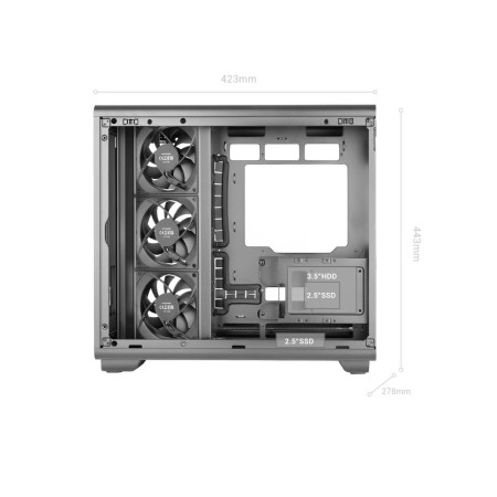 Caja ordenador mars gaming mc - revpro atx argb lcd 4.3 pulgadas cristal templado negra