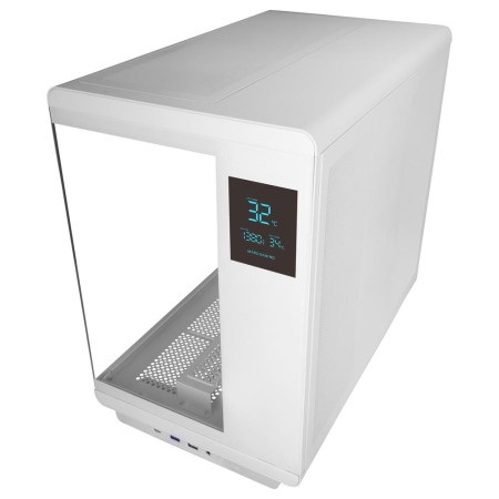 Caja ordenador mars gaming mc - revpro atx argb lcd 4.3 pulgadas cristal templado blanca