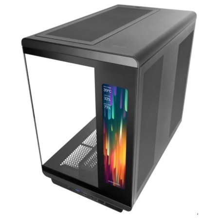 Caja ordenador mars gaming mc - revmax atx argb lcd 11.8 pulgadas cristal templado negra