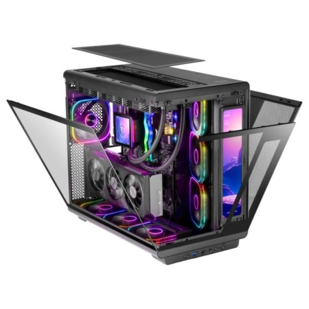 Caja ordenador mars gaming mc - revmax atx argb lcd 11.8 pulgadas cristal templado negra