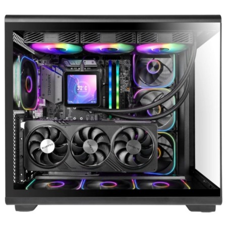 Caja ordenador mars gaming mc - revmax atx argb lcd 11.8 pulgadas cristal templado negra