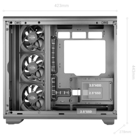 Caja ordenador mars gaming mc - revmax atx argb lcd 11.8 pulgadas cristal templado negra