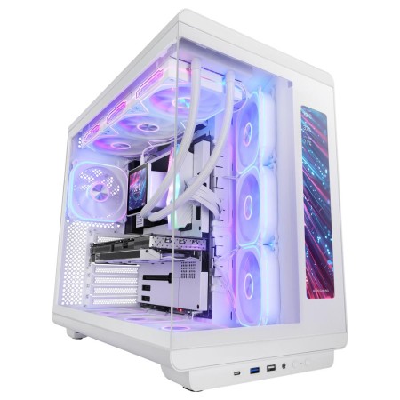 Caja ordenador mars gaming mc - revmaxw atx argb lcd 11.8 pulgadas cristal templado blanca