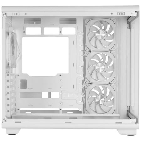 Caja ordenador mars gaming mc - revmaxw atx argb lcd 11.8 pulgadas cristal templado blanca