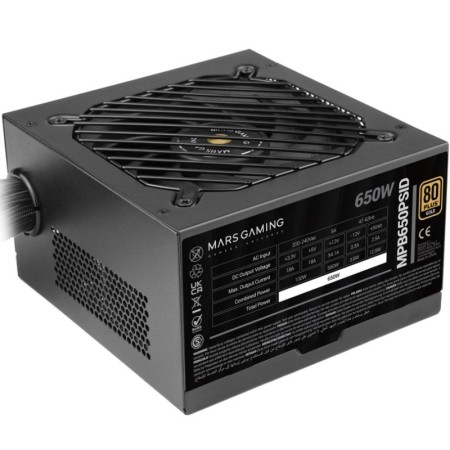 Fuente de Alimentación Mars Gaming MPB650PSID/ 650W/ Ventilador 12cm/ 80 Plus Gold