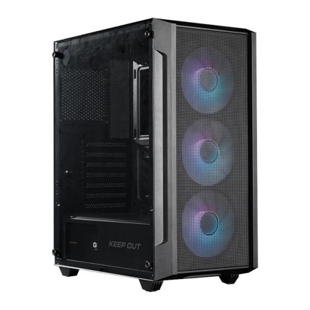 Caja ordenador gaming keep out ko xc - 200 matx rgb cristal templado negra
