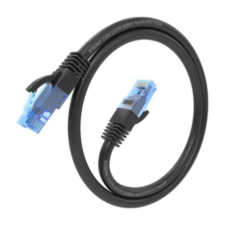 Aisens Cable RJ45 CAT.6 UTP AWG26 CCA Negro 0.5M