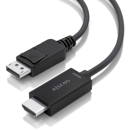 Cable Conversor Aisens A125-0892/ DisplayPort Macho - HDMI 4K Macho/ 1m/ Negro