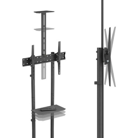 Soporte de Suelo Inclinable con Ruedas/ Soporte de Cámara Aisens FT70TE-335 para TV 37″-70″/ hasta 45kg