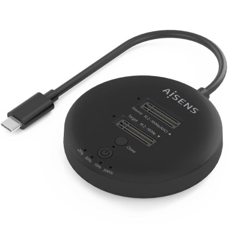Docking Station USB 3.2 Gen2 Tipo-C para SSD M.2 NVMe Aisens ASDS-2M2N05-BK/ Gris
