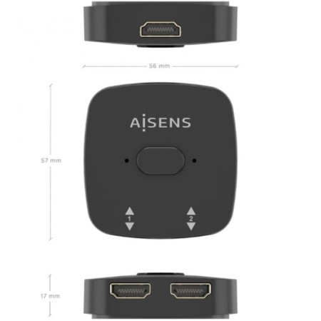 Switch Conmutador 4K HDMI 2.0 Bidireccional Aisens A123-0948 HDMI Hembra - 3x HDMI Hembra