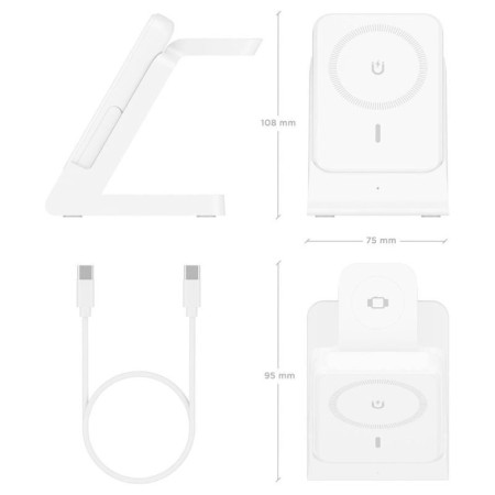 Base de carga Inalámbrica Aisens ASCH-15W4WC063-W/ 15W/ Blanco