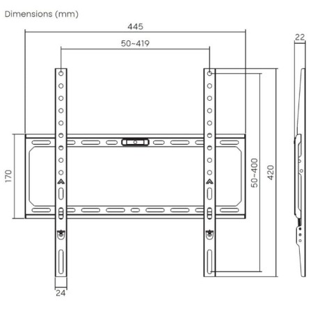 Soporte de Pared Aisens WT75F-389 para Monitores y TV de 32-75″/ hasta 45kg