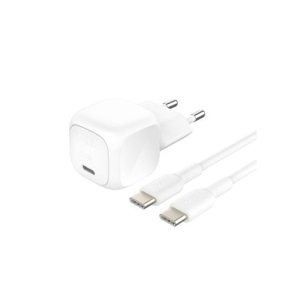 Cargador de pared belkin wca009kq1mwh - b6 20w 1x usb tipo c blanco  cable usb tipo c