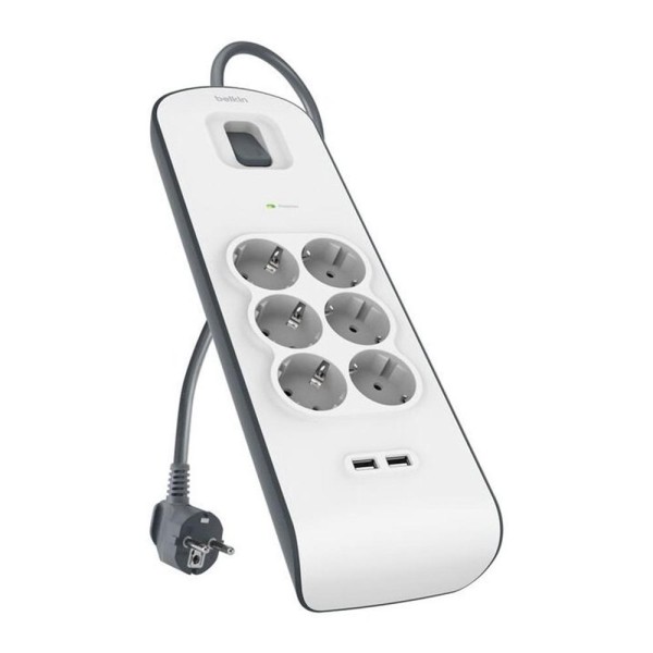 Regleta alimentacion belkin bsv604vf2m - v2 proteccin contra sobret 6 tomas  2 usb -  a 2.4 boton