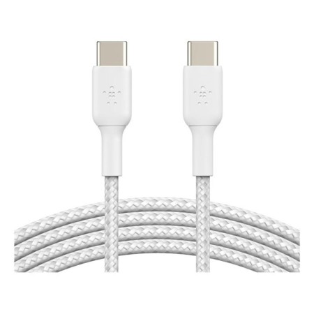 Cable usb tipo c belkin 1m -  macho - macho -  blanco trenzado 2 unidades