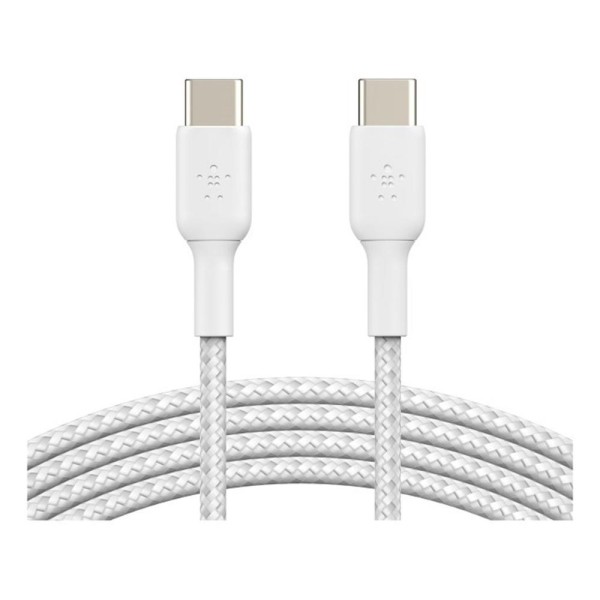 Cable usb tipo c belkin 1m -  macho - macho -  blanco trenzado 2 unidades