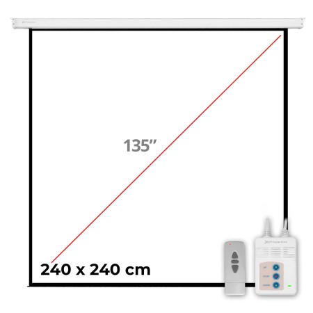 Pantalla electrica videoproyector pared y techo phoenix 135´´ratio 1:1 - 4:3 - 16:9 2.4m x 2.4m posicion adjustable - carcasa bl