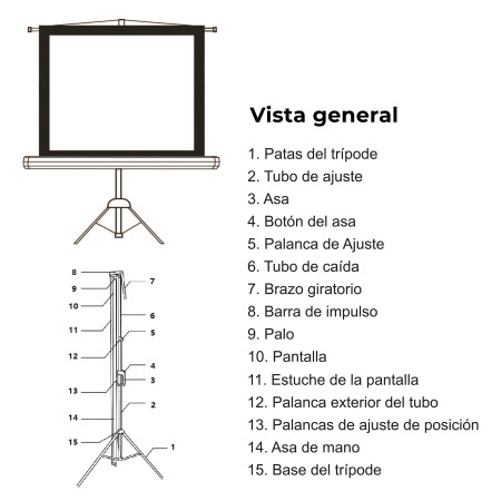 Pantalla trípode proyección 80 pulgadas