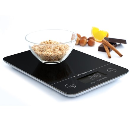 Báscula phoenix de cocina digital negra maximo 5kg