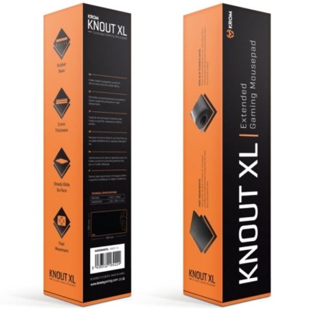 Alfombrilla krom knout xl extended gaming para mouse raton y teclado 850 x 300 x 4 mm.