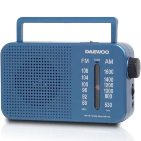 Radio Portátil Daewoo DW1120/ con Cable/ a Pilas/ Azul