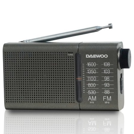 Radio Portátil Daewoo DW1035/ a Pilas/ Gris Oscuro
